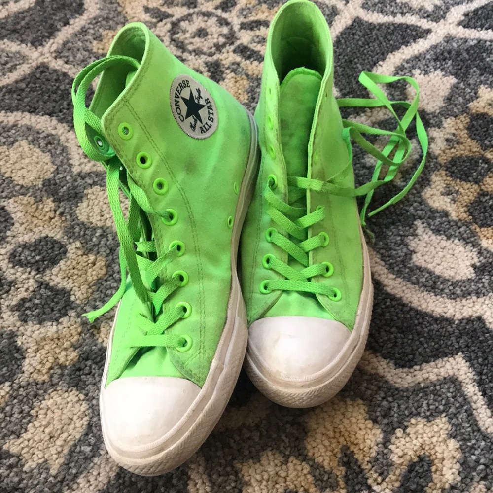 Neon green converse